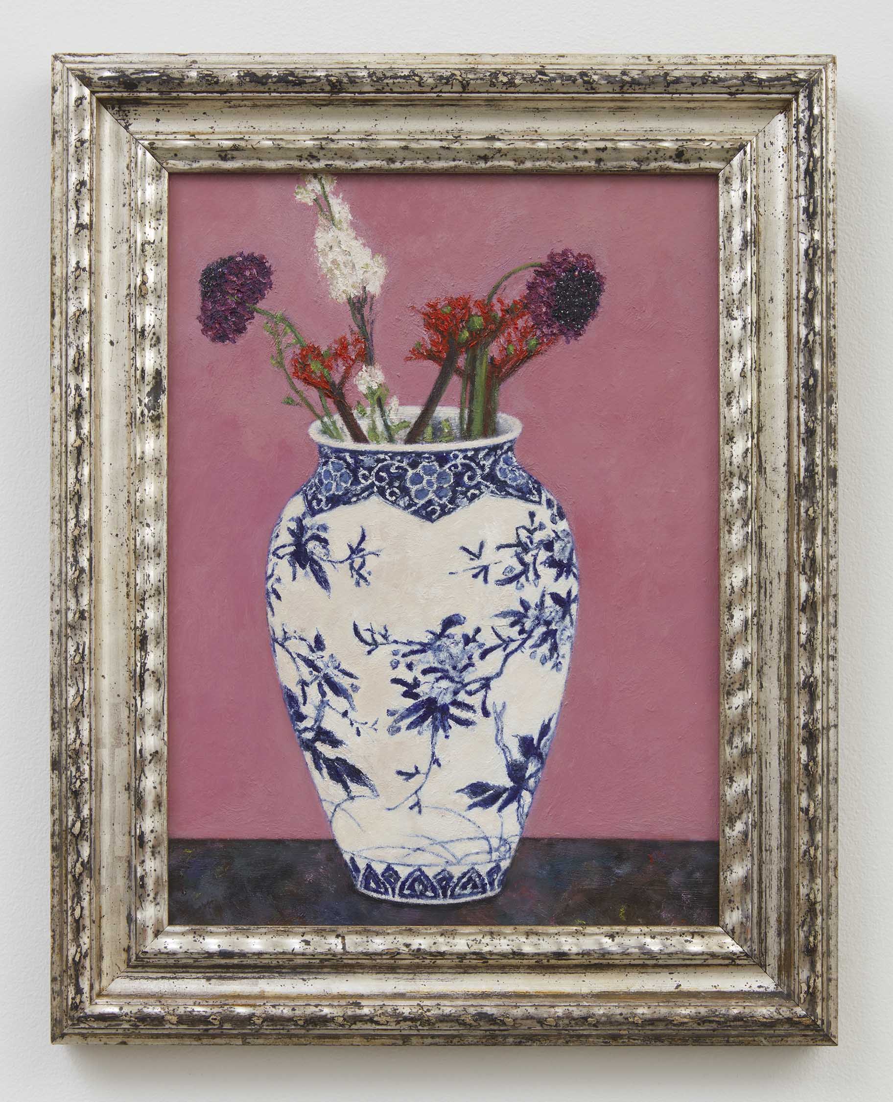 Max Jahn, <i>Chinese Vase Purple</i>, 2025. Oil on copper in artist's frame, 20 3_8 x 16 3_8 x 1 5_8 in (51.8 x 41.6 x 4.1 cm)